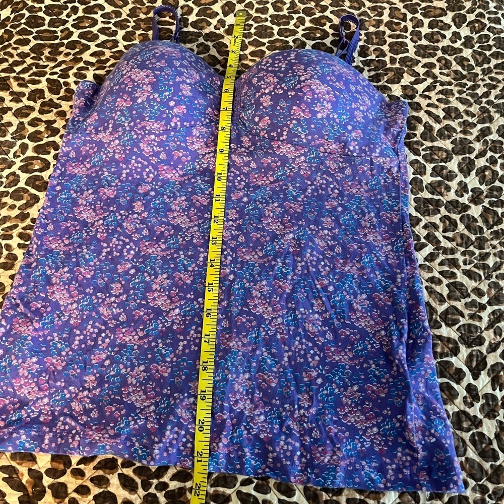 Floral Bustier spaghetti strap cami tank top - Picture 10 of 11
